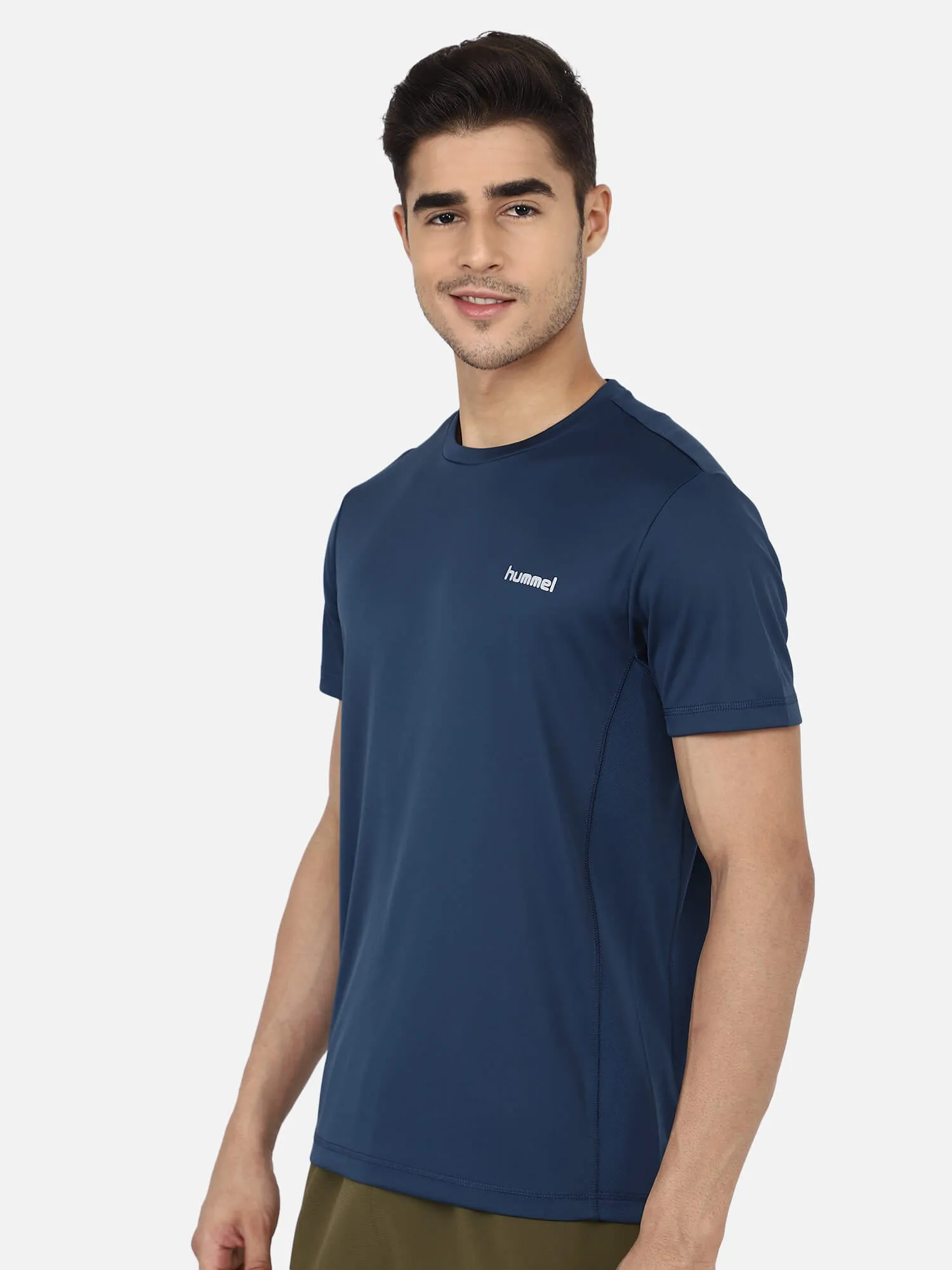 Adalwin Round Neck Half Sleeve Solid Regular fit Polyester T-shirt for Men Comfortable Breathable Fabric Stretchable for Everyday Use Ideal for Yoga Training Gym Running or Performance