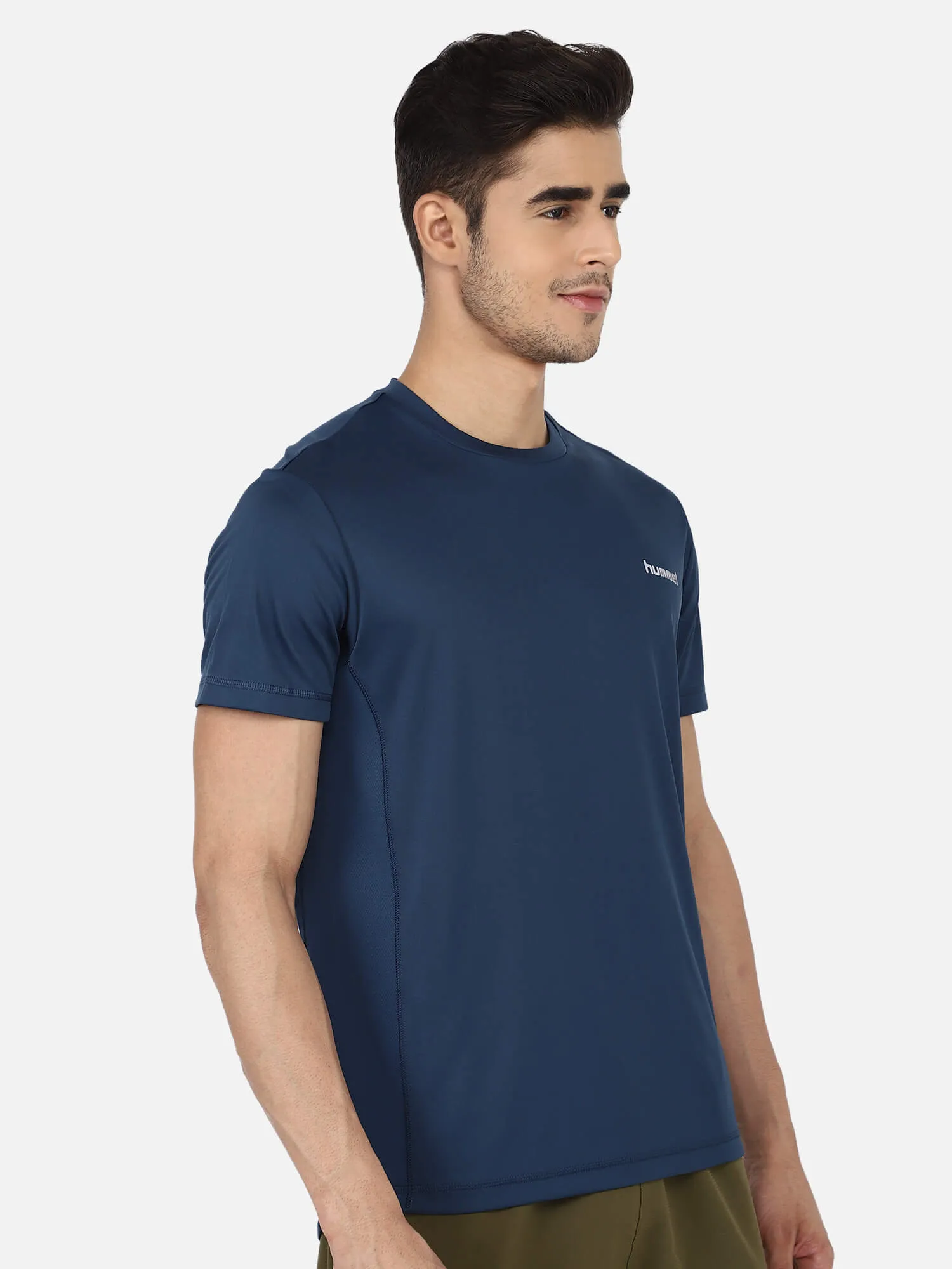 Adalwin Round Neck Half Sleeve Solid Regular fit Polyester T-shirt for Men Comfortable Breathable Fabric Stretchable for Everyday Use Ideal for Yoga Training Gym Running or Performance