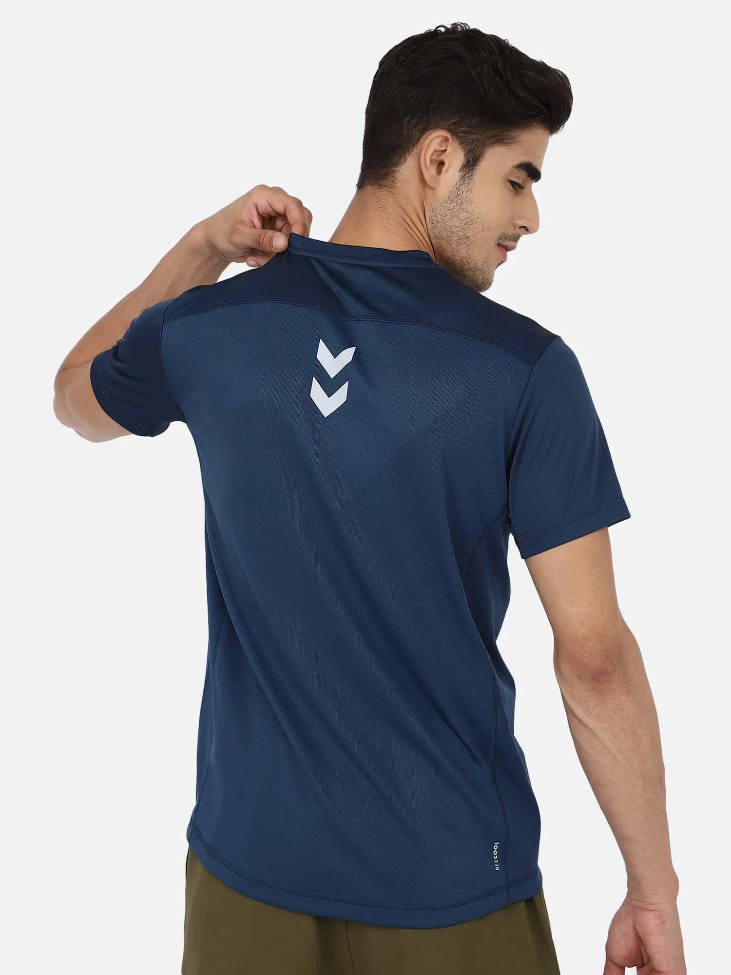 Adalwin Round Neck Half Sleeve Solid Regular fit Polyester T-shirt for Men Comfortable Breathable Fabric Stretchable for Everyday Use Ideal for Yoga Training Gym Running or Performance