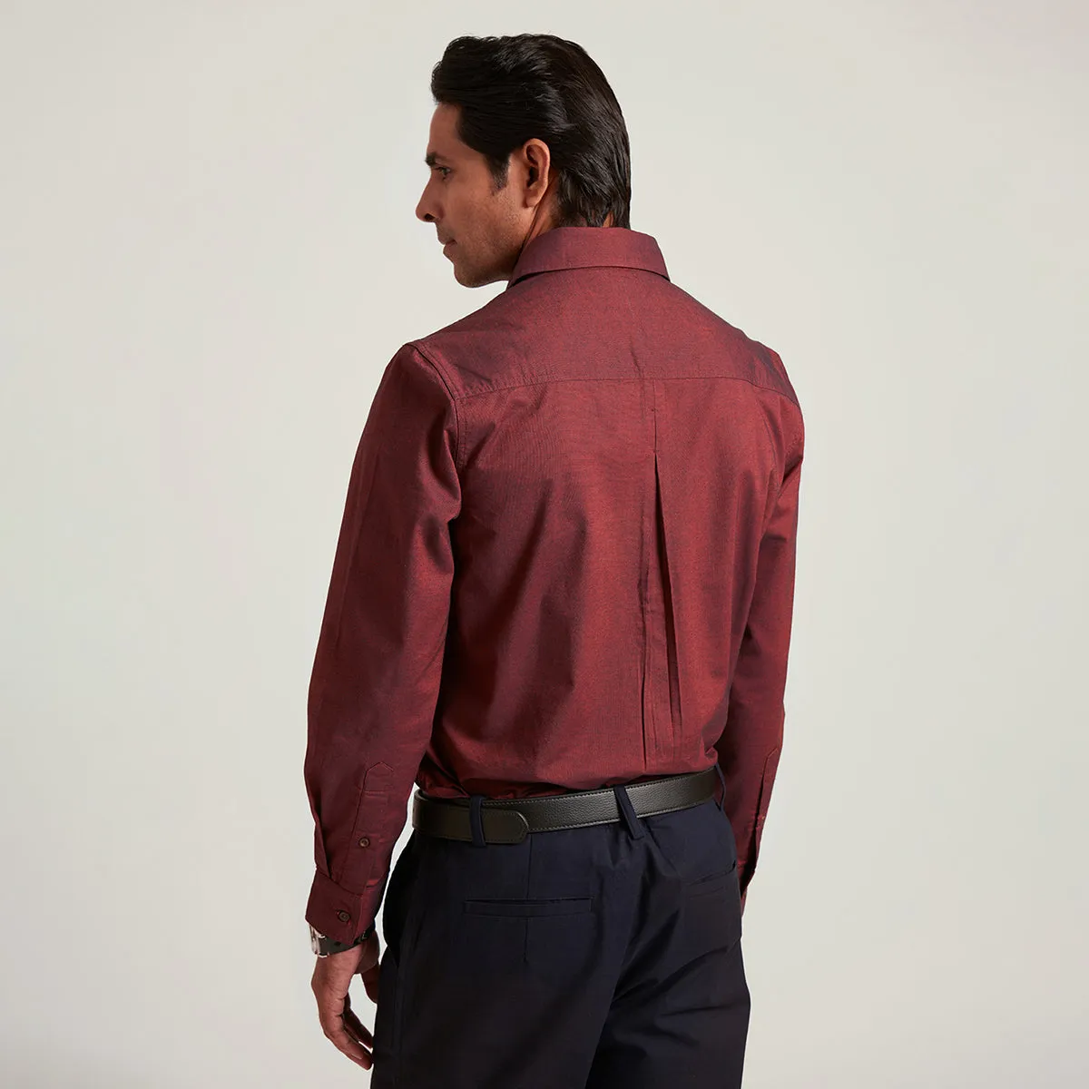B77 Stylish Maroon Organic Cotton Men's Shirt