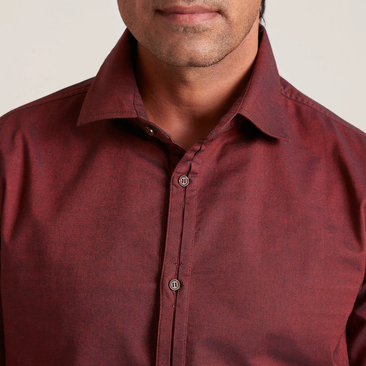 B77 Stylish Maroon Organic Cotton Men's Shirt
