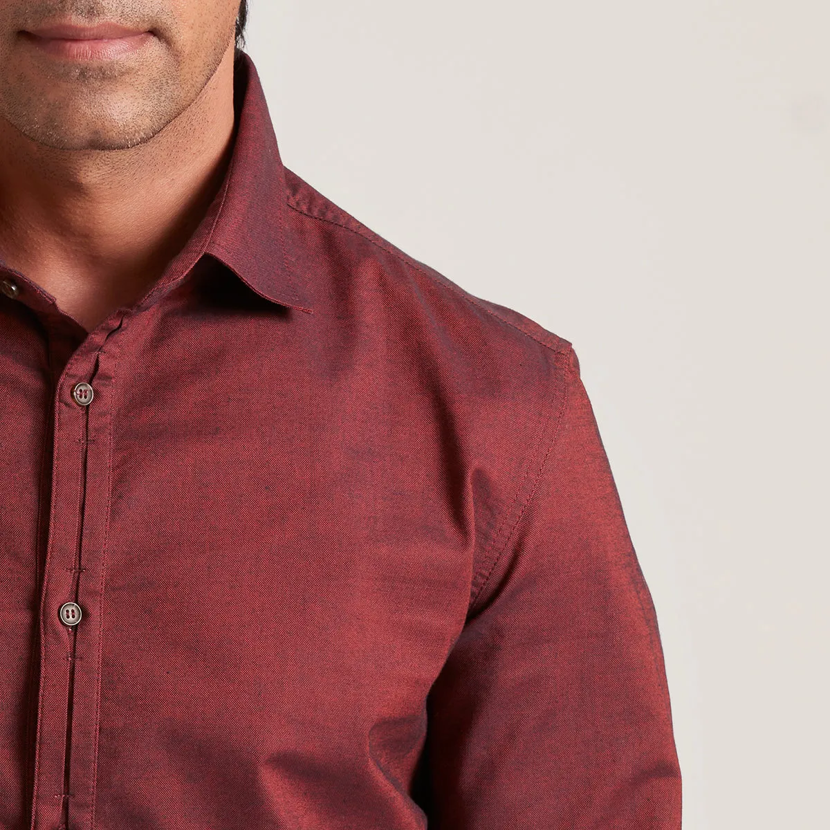 B77 Stylish Maroon Organic Cotton Men's Shirt