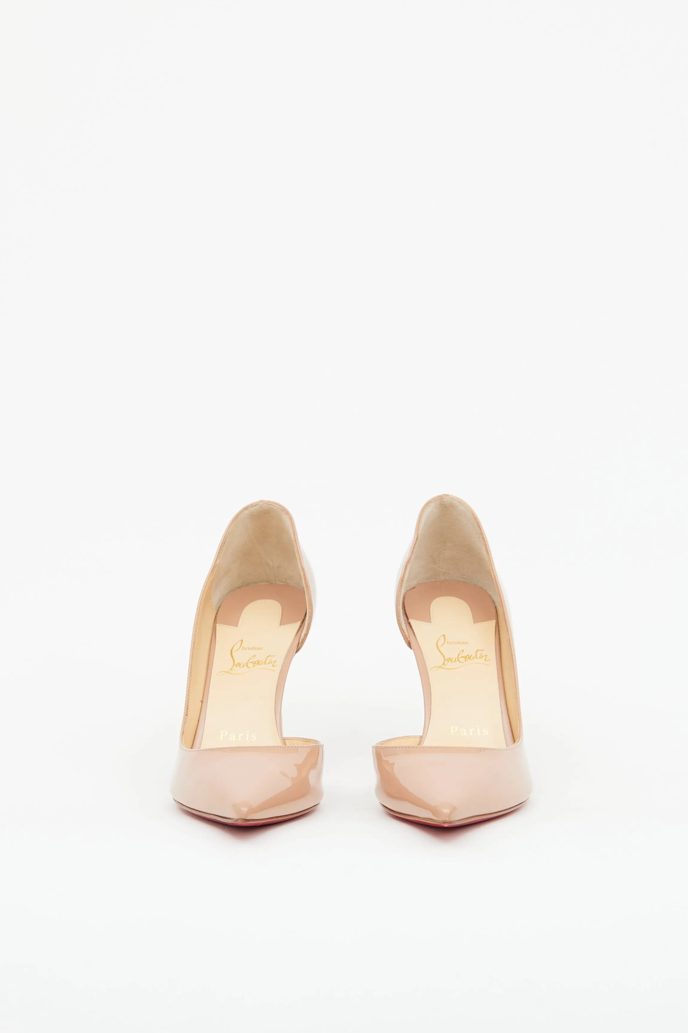 Beige Patent Iriza 85 Pumps