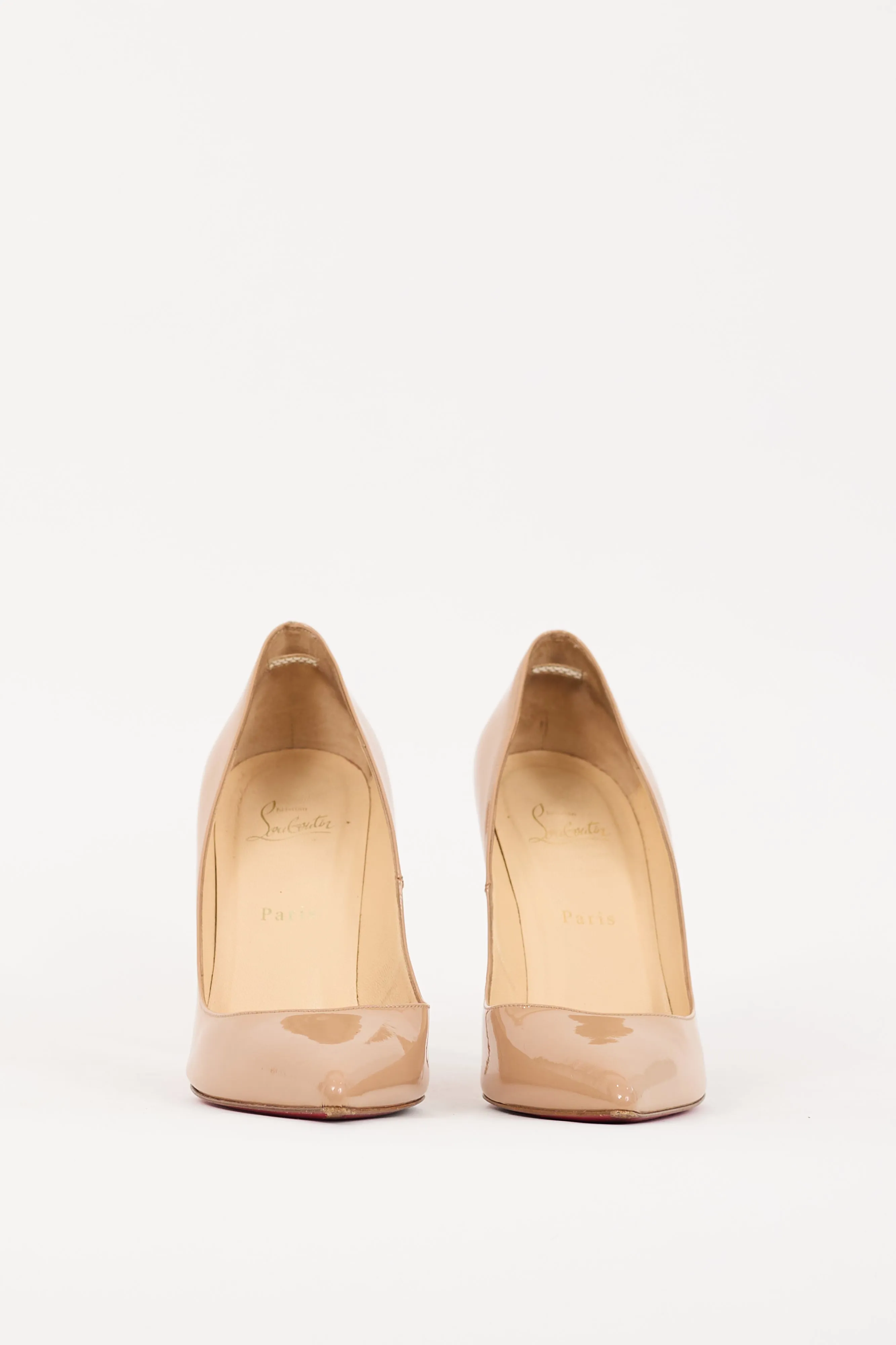 Beige Patent Leather So Kate 100 Pump