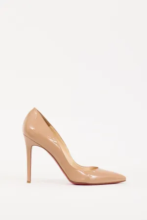 Beige Patent Leather So Kate 100 Pump