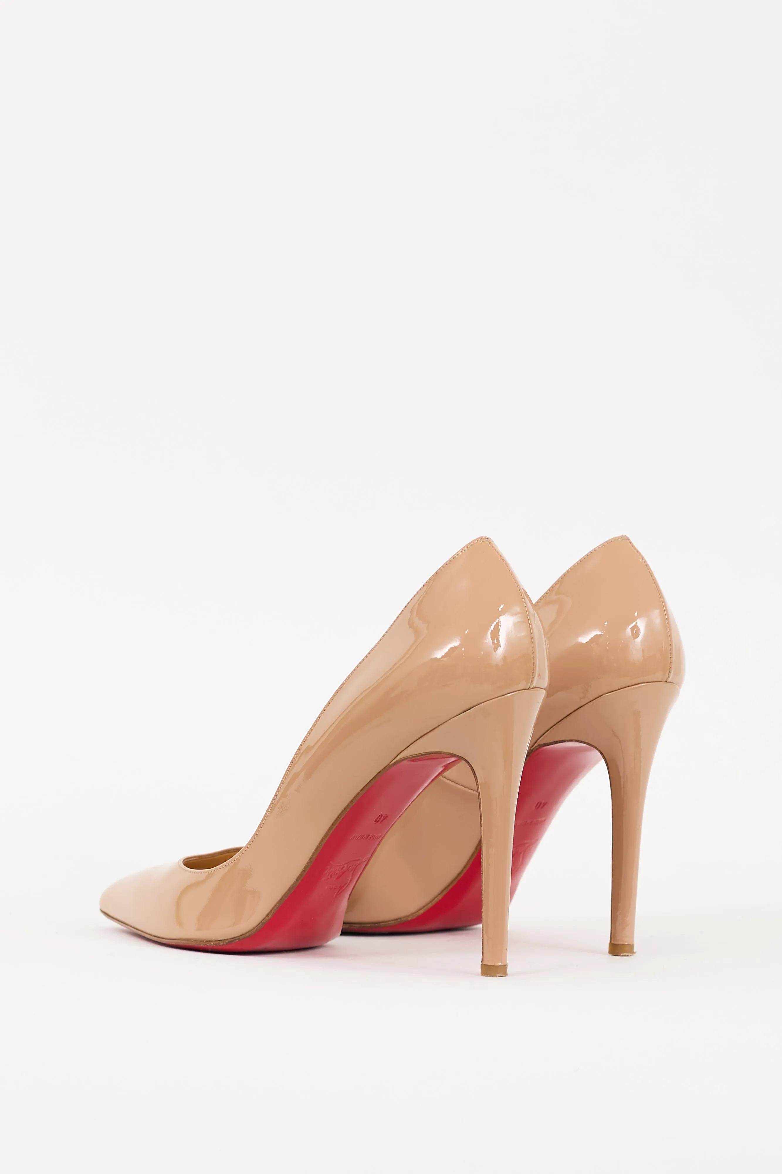 Beige Patent Leather So Kate 100 Pump