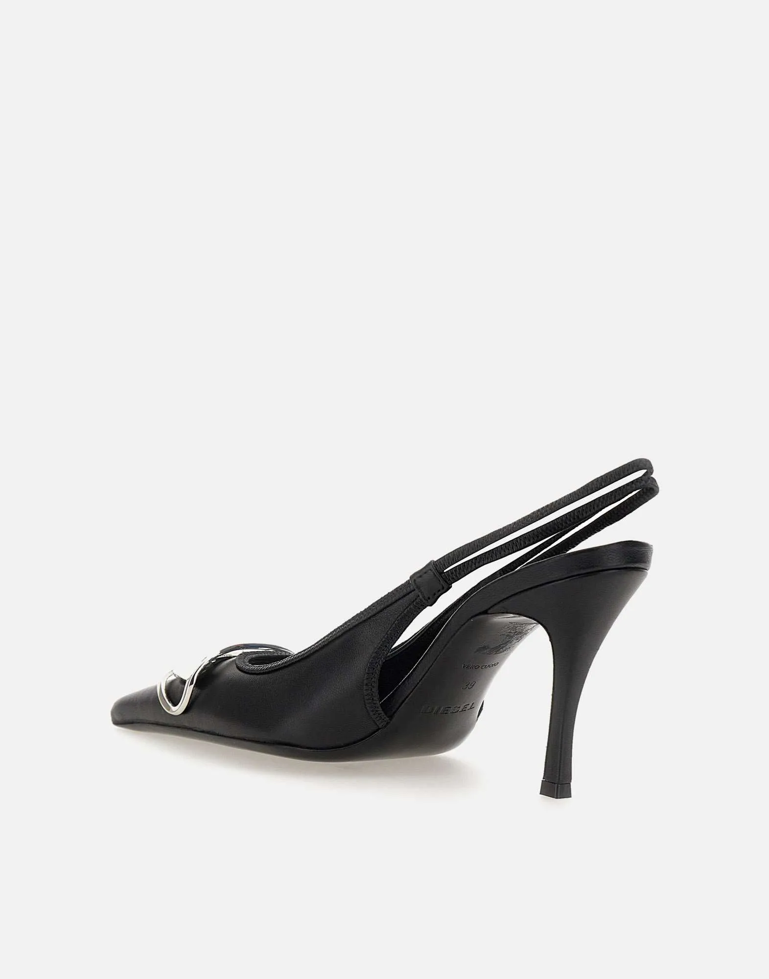 Black Nappa Leather Stiletto Decolletè