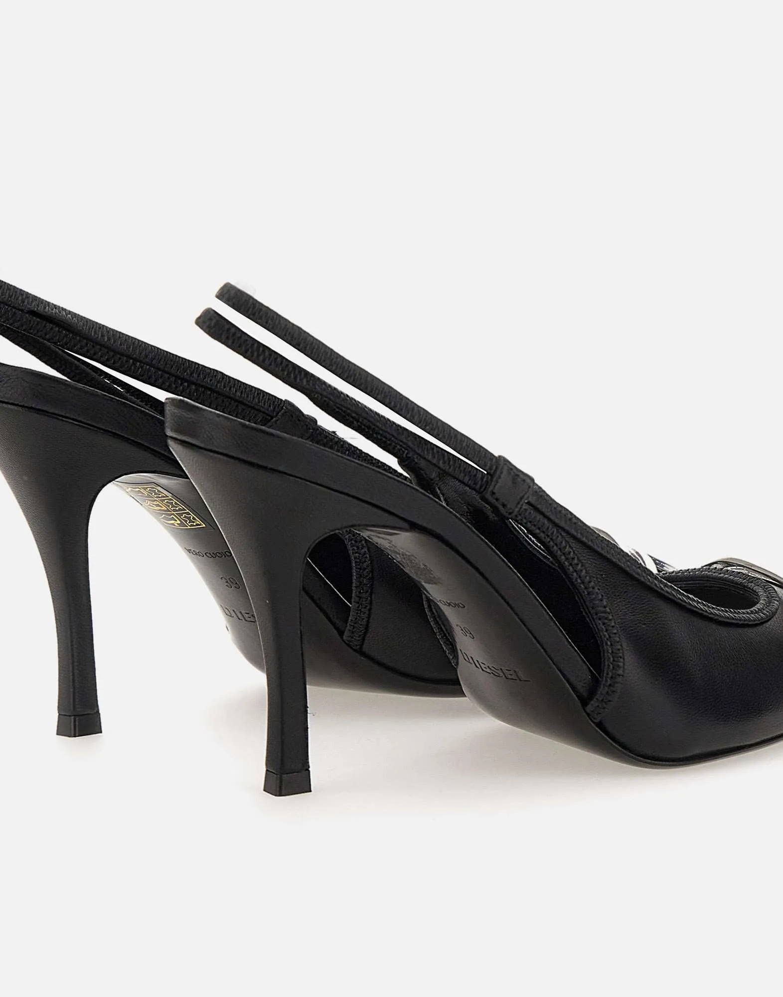 Black Nappa Leather Stiletto Decolletè