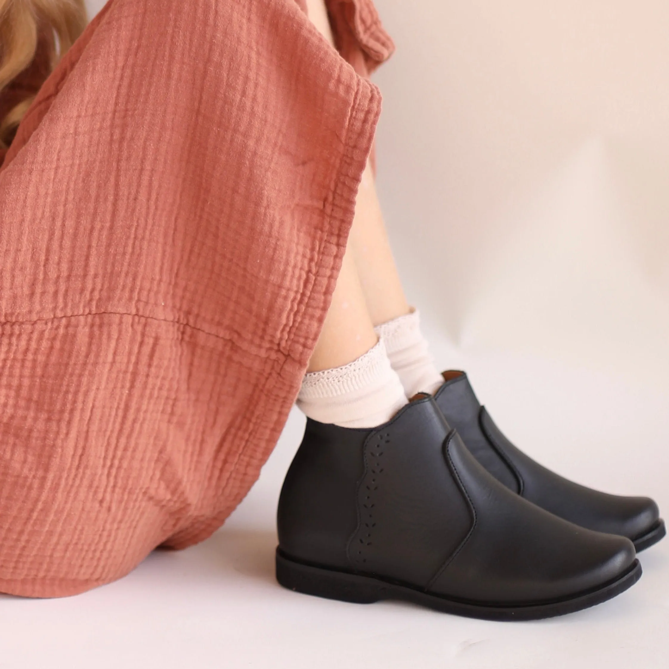Black Ophelia {Children's Leather Boots}