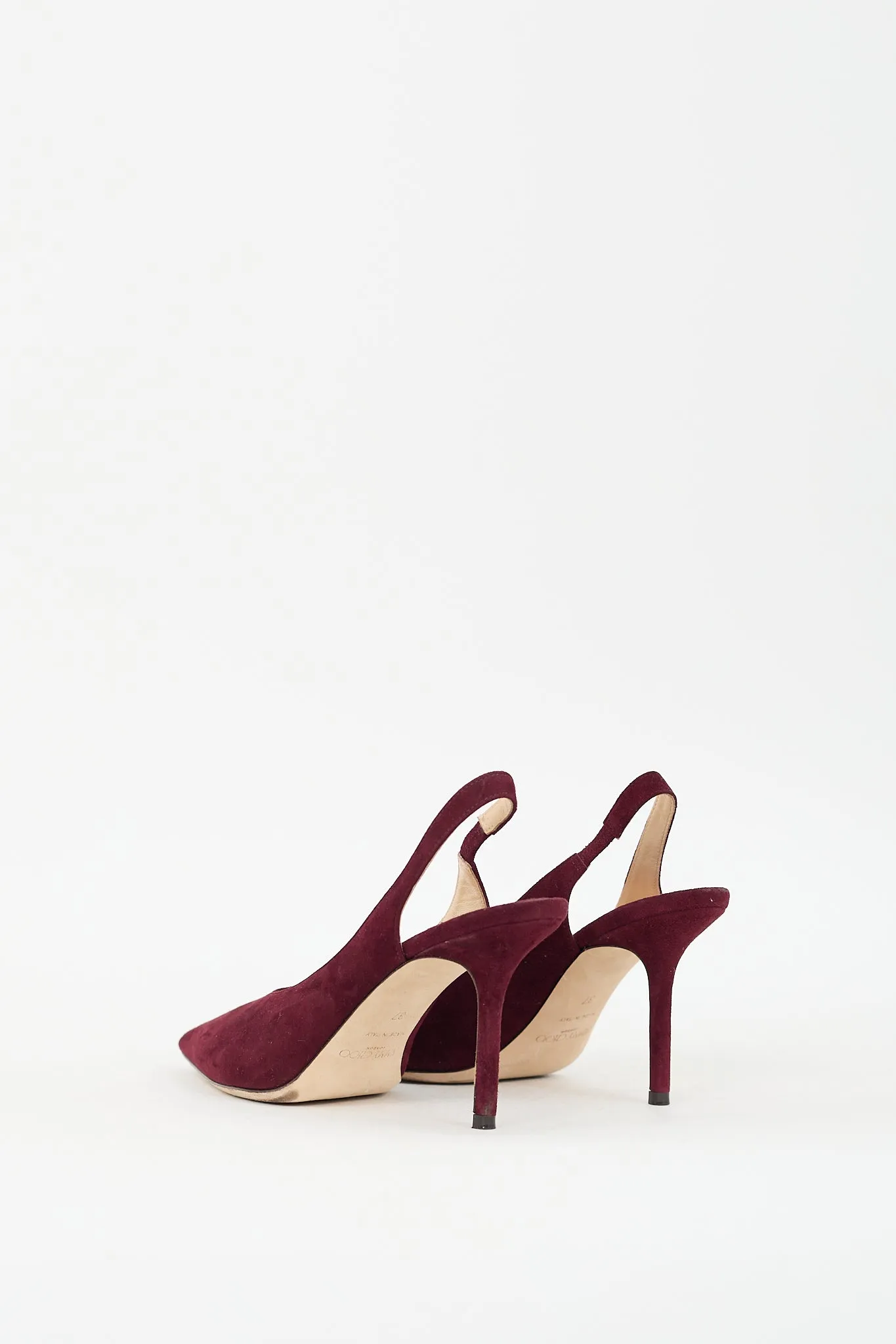 Burgundy Suede Slingback Pump