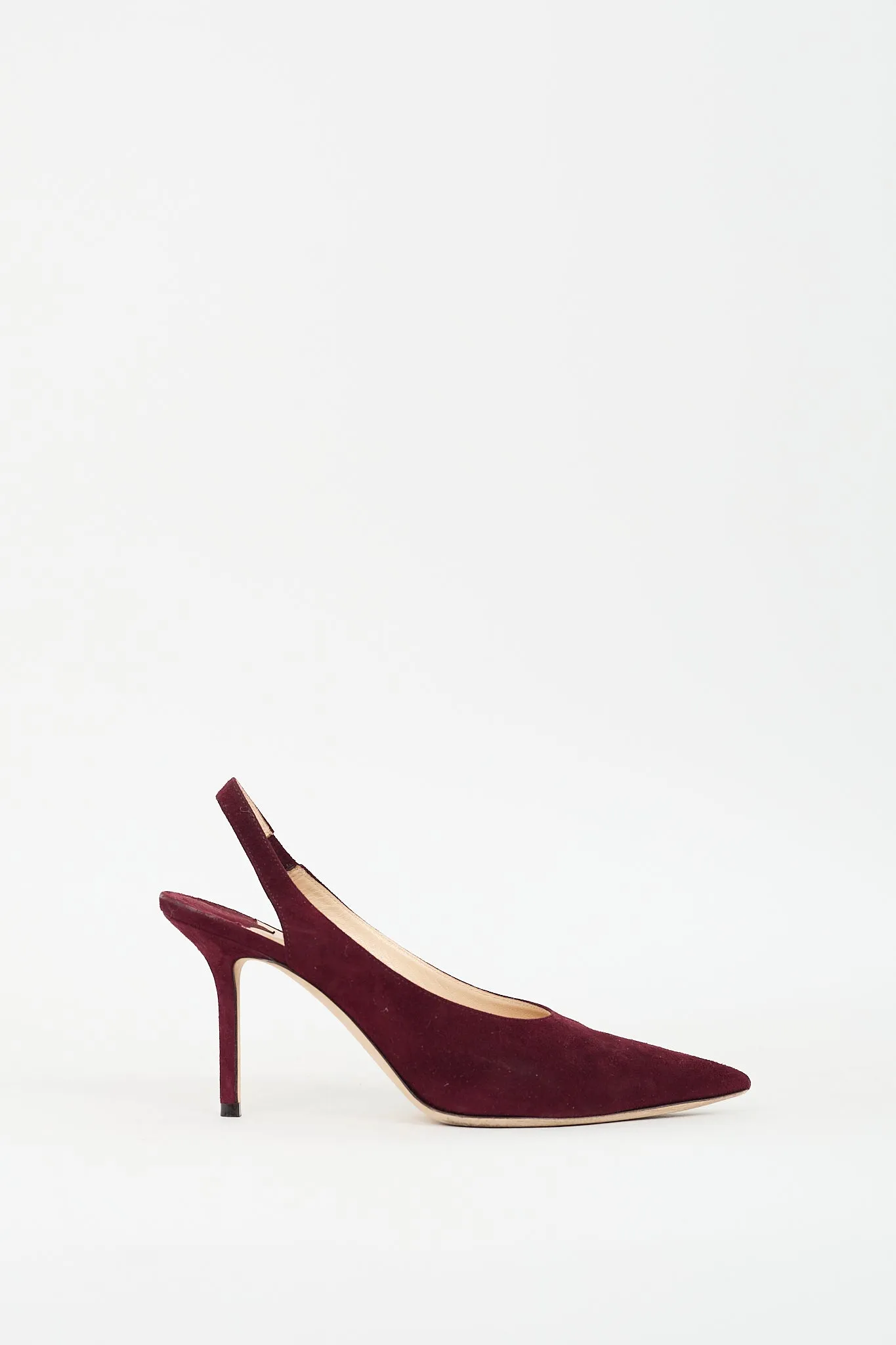 Burgundy Suede Slingback Pump