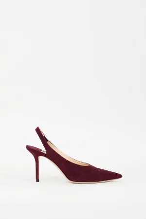 Burgundy Suede Slingback Pump