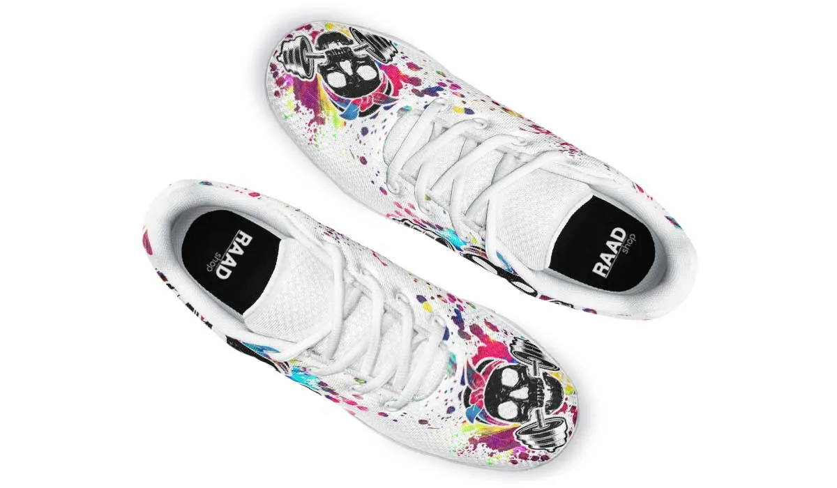 colorful Paint Splat Skullon White
