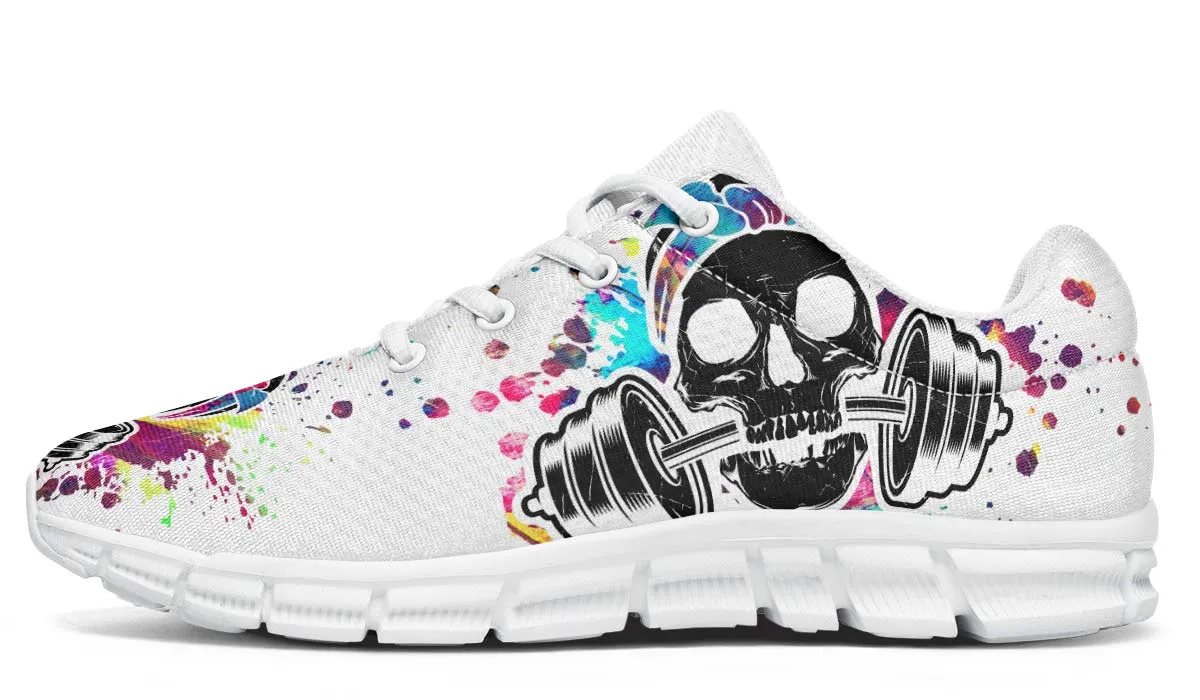 colorful Paint Splat Skullon White