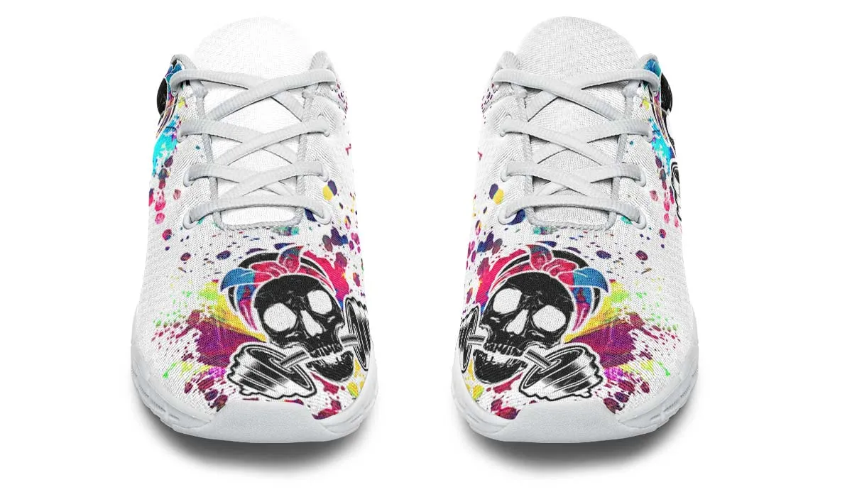 colorful Paint Splat Skullon White