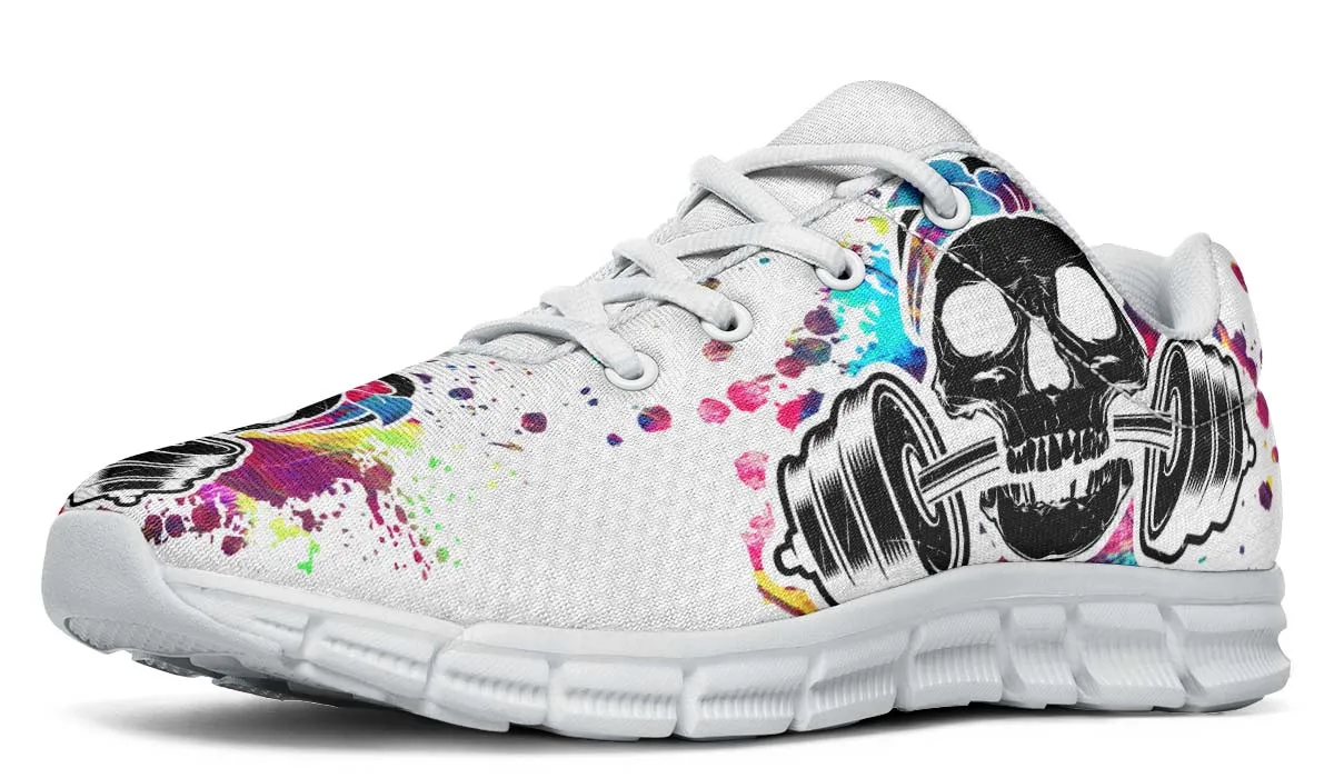 colorful Paint Splat Skullon White