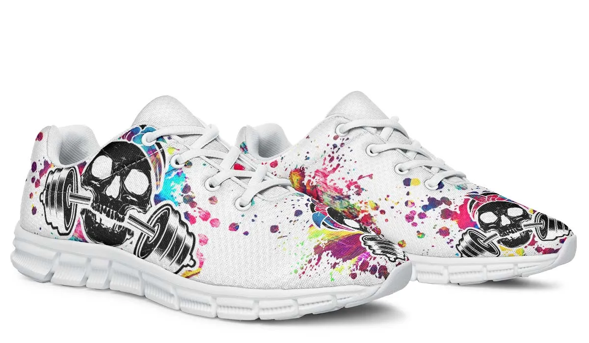 colorful Paint Splat Skullon White