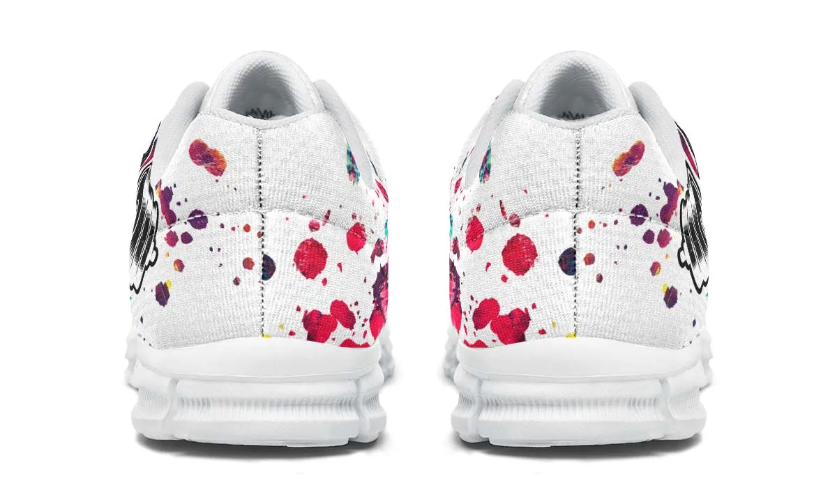 colorful Paint Splat Skullon White