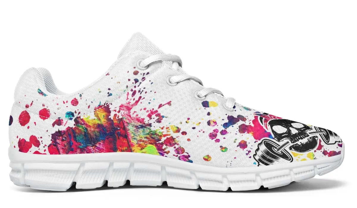 colorful Paint Splat Skullon White