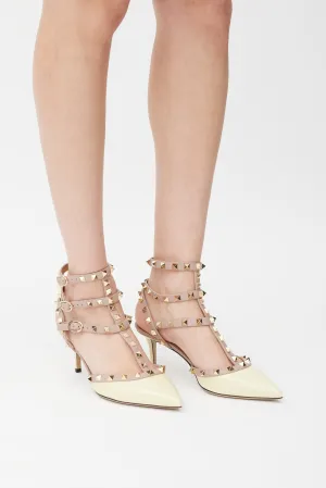Cream & Pink Rockstud 65 Pump