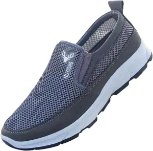 DirraBra Men's Slip-On Mesh Orthopedic Sneakers Walking Shoes,Sports Breathable Loafers Boat Shoes Casual Platform Comfy Non-Slip Hiking Working Shoes
