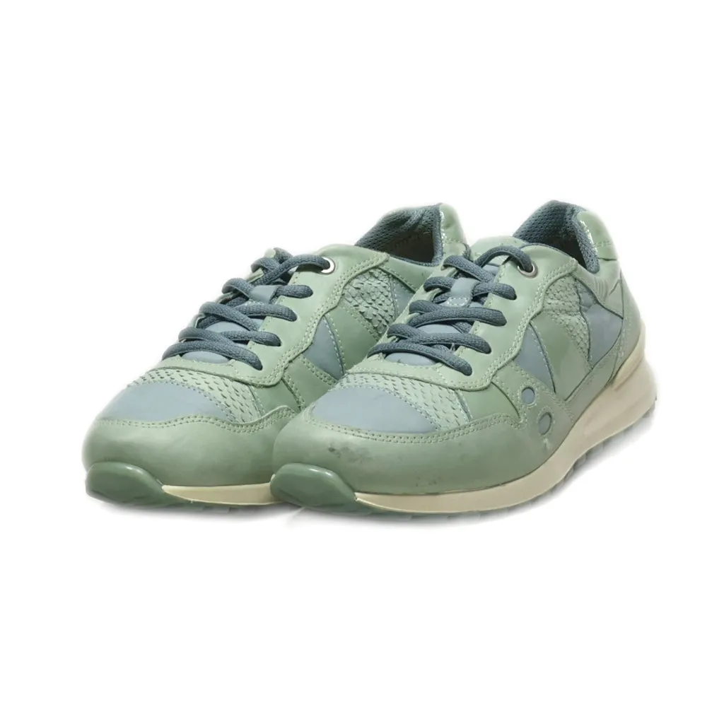 Ecco Lace Ups Pu Leather Grey Colour For Women