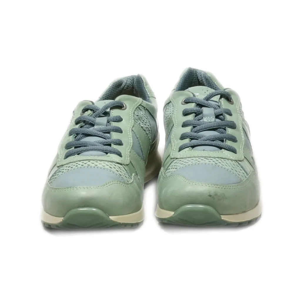 Ecco Lace Ups Pu Leather Grey Colour For Women