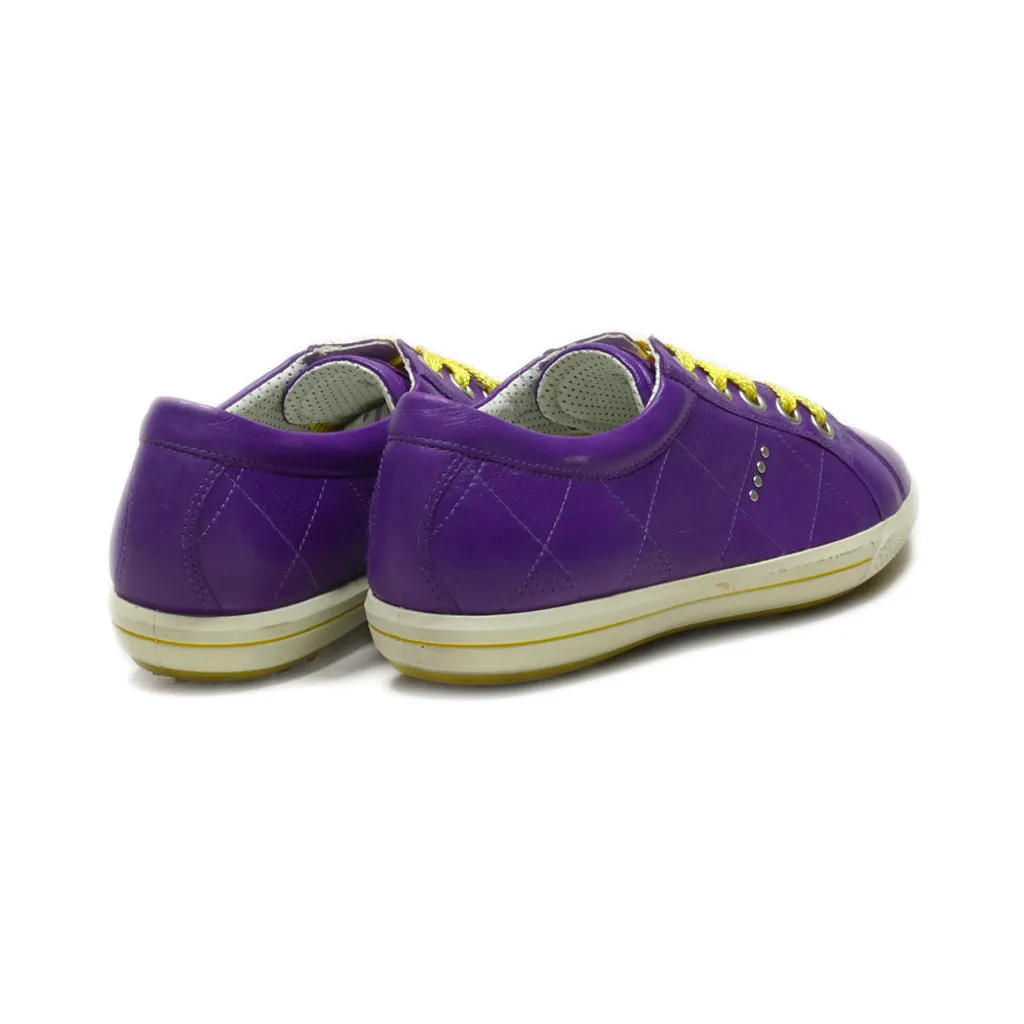 Ecco Lace Ups Pu Leather Purple Colour For Women