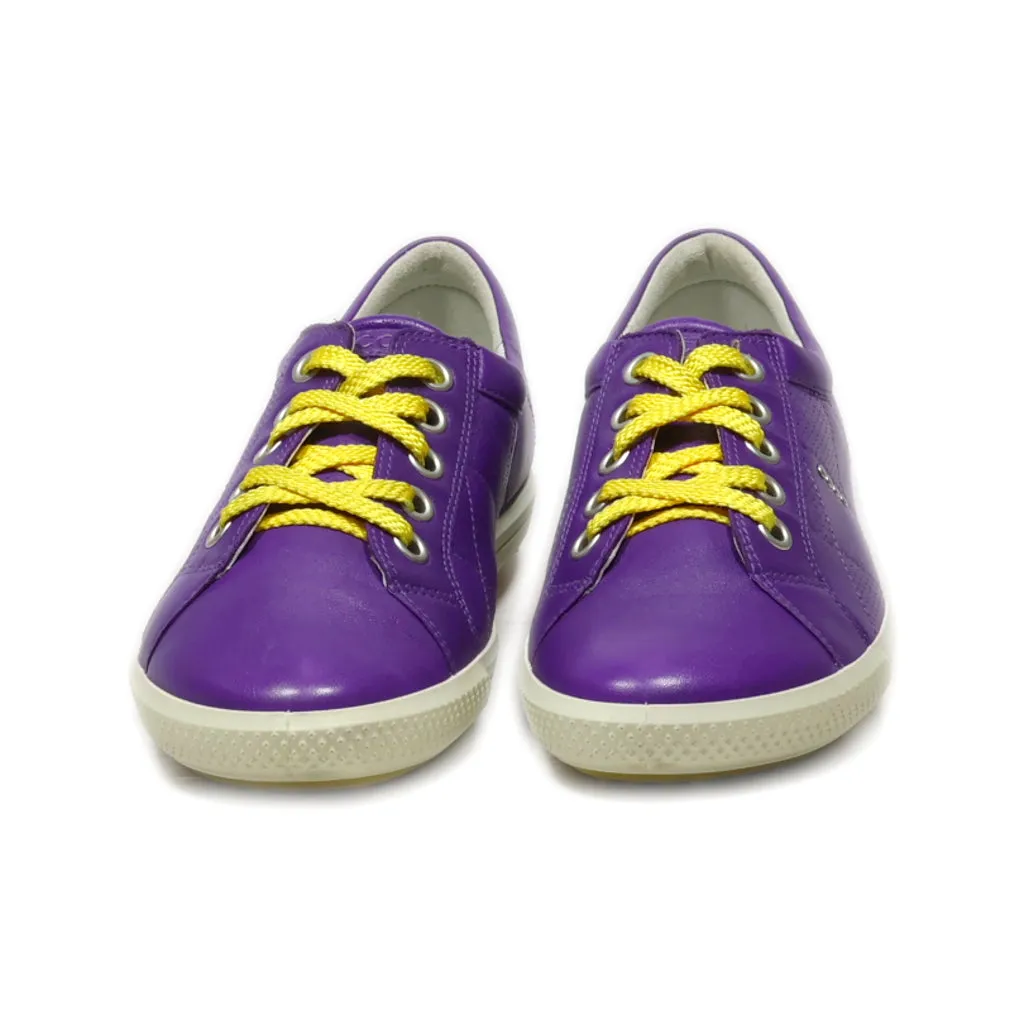 Ecco Lace Ups Pu Leather Purple Colour For Women