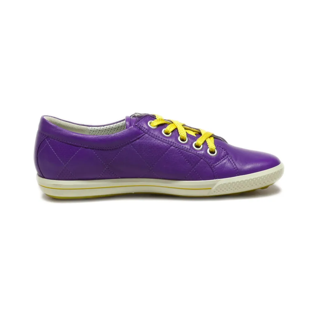 Ecco Lace Ups Pu Leather Purple Colour For Women