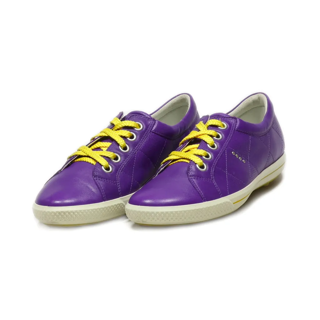 Ecco Lace Ups Pu Leather Purple Colour For Women