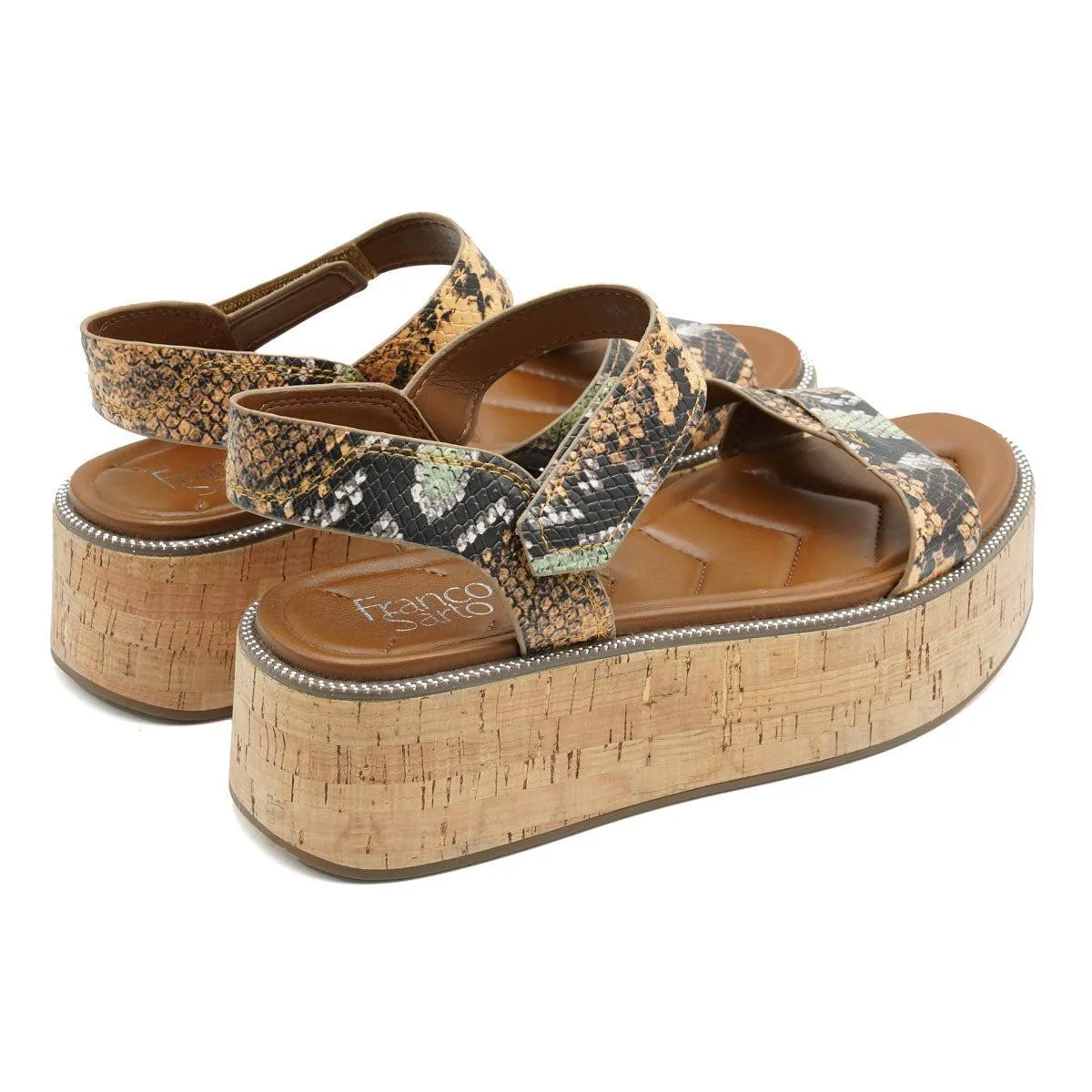 Franco Sarto Ozio Strap Platform Sandals Leather Multicolour Colour For Women