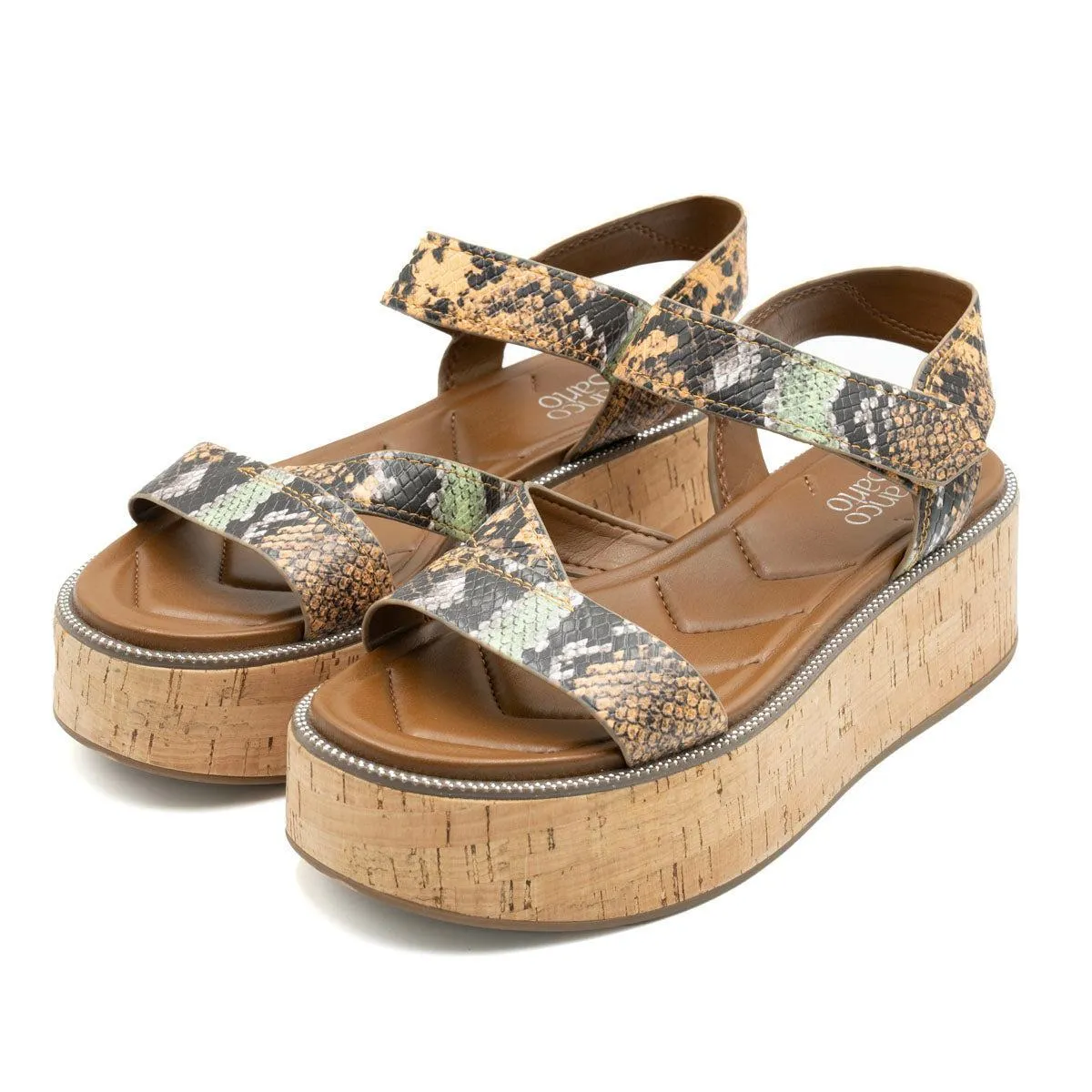 Franco Sarto Ozio Strap Platform Sandals Leather Multicolour Colour For Women