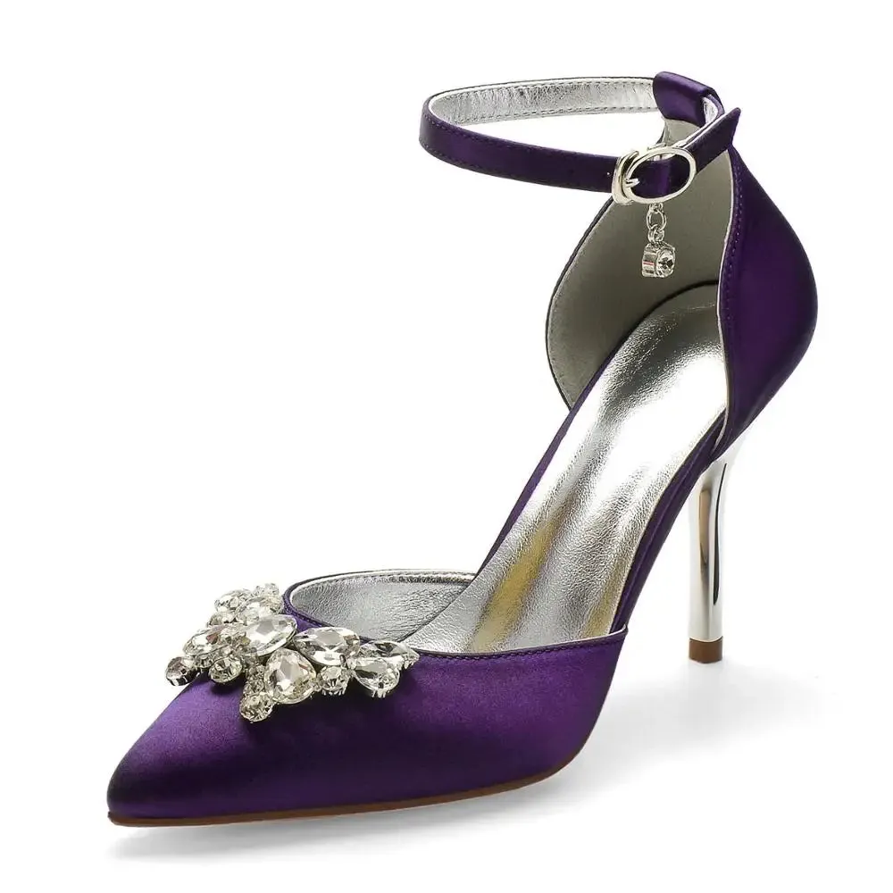 Funki Buys | Shoes | Women's Crystal Satin Wedding Stilettos