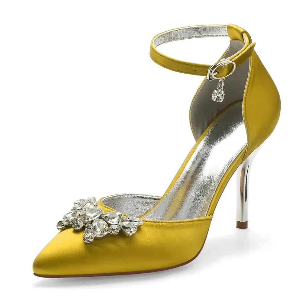 Funki Buys | Shoes | Women's Crystal Satin Wedding Stilettos