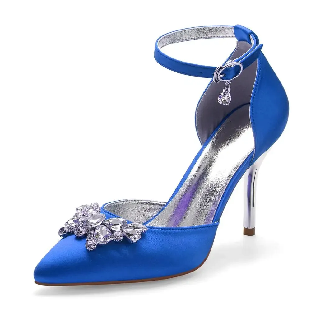 Funki Buys | Shoes | Women's Crystal Satin Wedding Stilettos