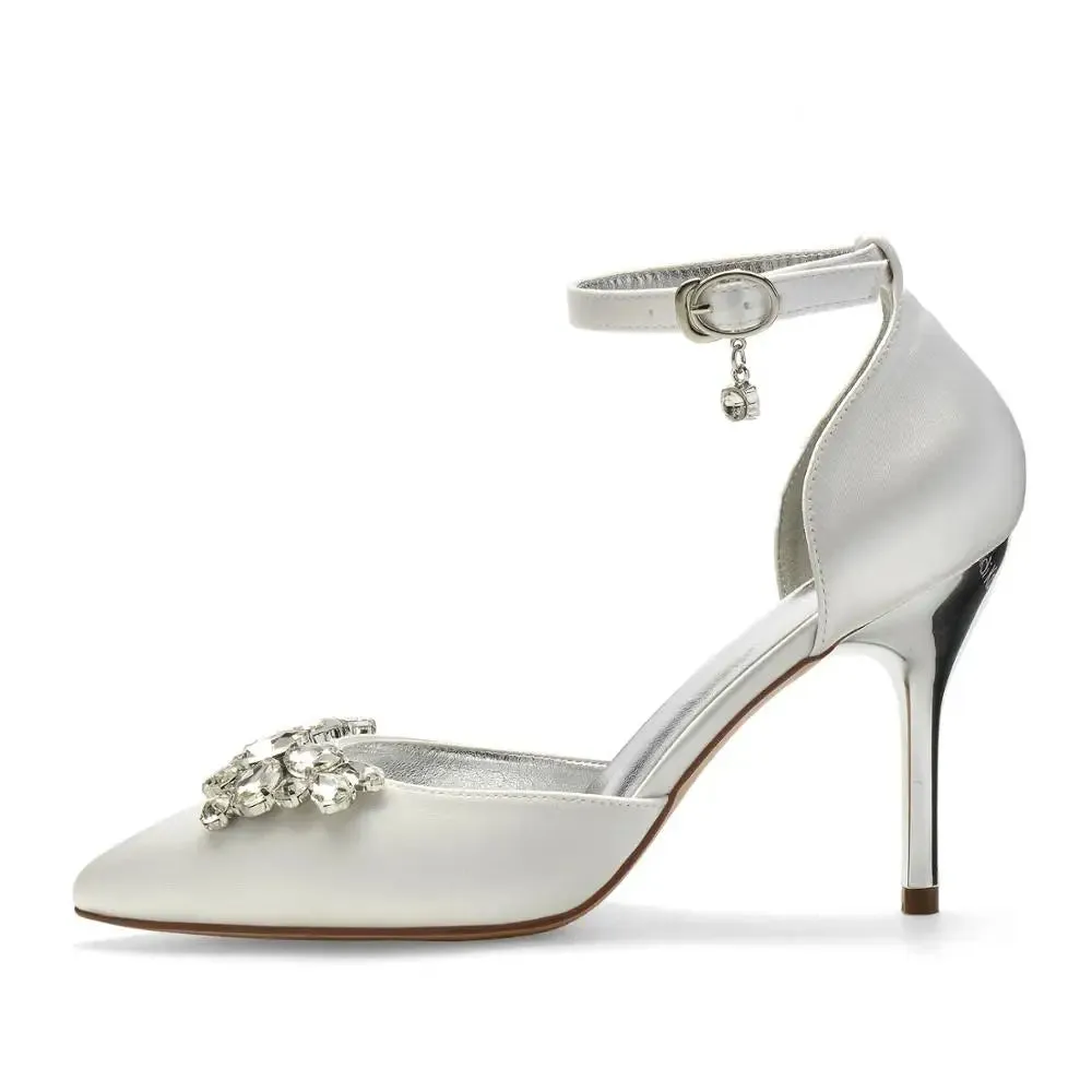 Funki Buys | Shoes | Women's Crystal Satin Wedding Stilettos