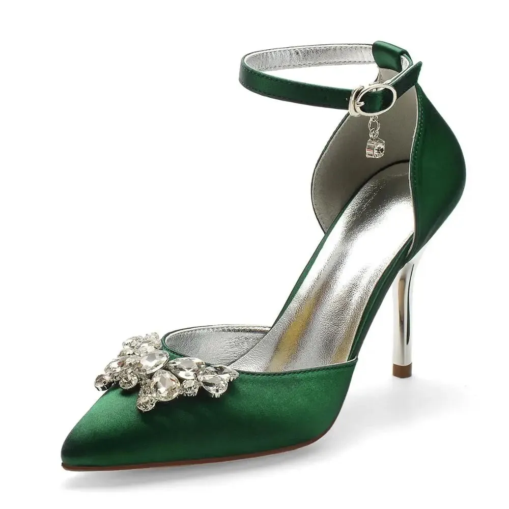 Funki Buys | Shoes | Women's Crystal Satin Wedding Stilettos