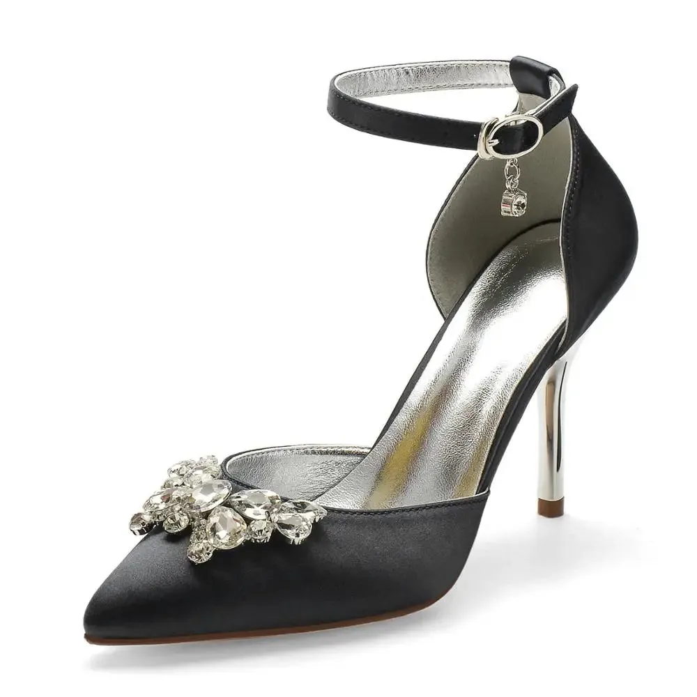 Funki Buys | Shoes | Women's Crystal Satin Wedding Stilettos