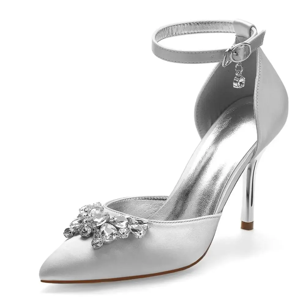 Funki Buys | Shoes | Women's Crystal Satin Wedding Stilettos