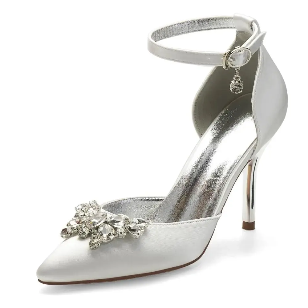 Funki Buys | Shoes | Women's Crystal Satin Wedding Stilettos