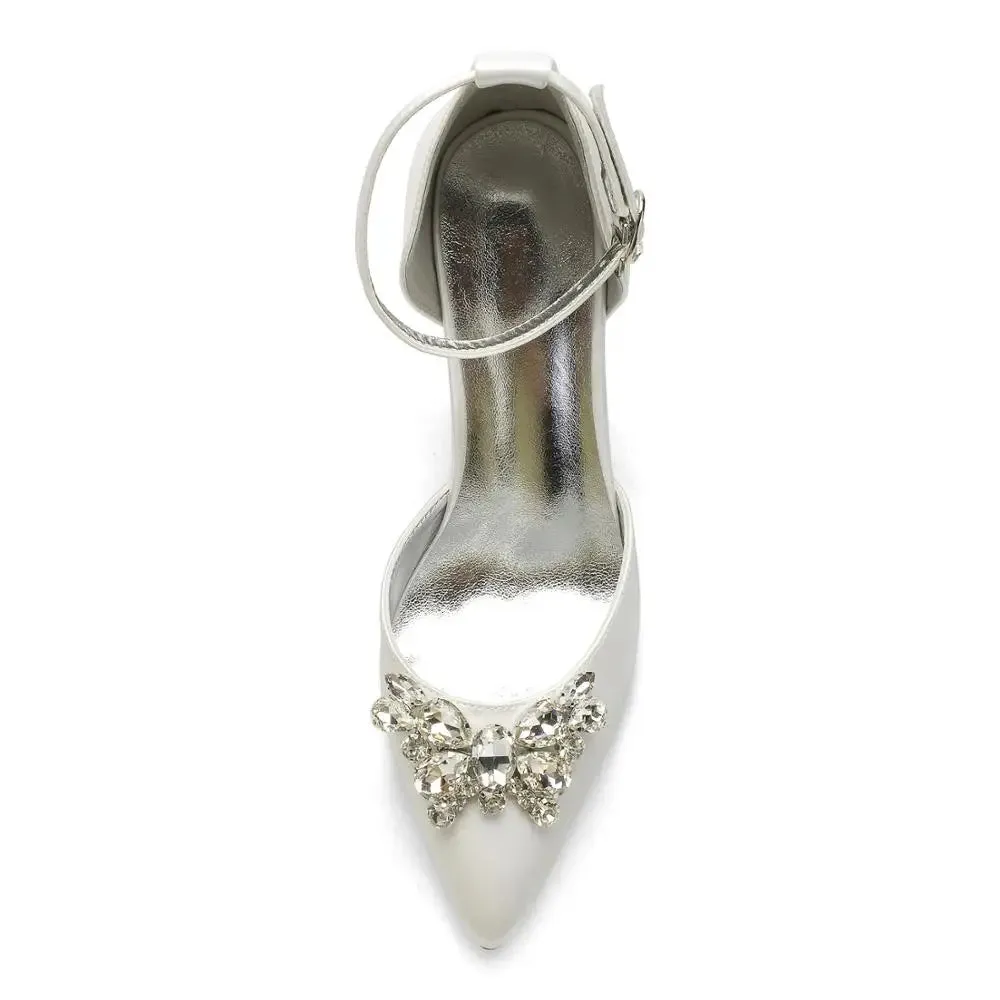 Funki Buys | Shoes | Women's Crystal Satin Wedding Stilettos