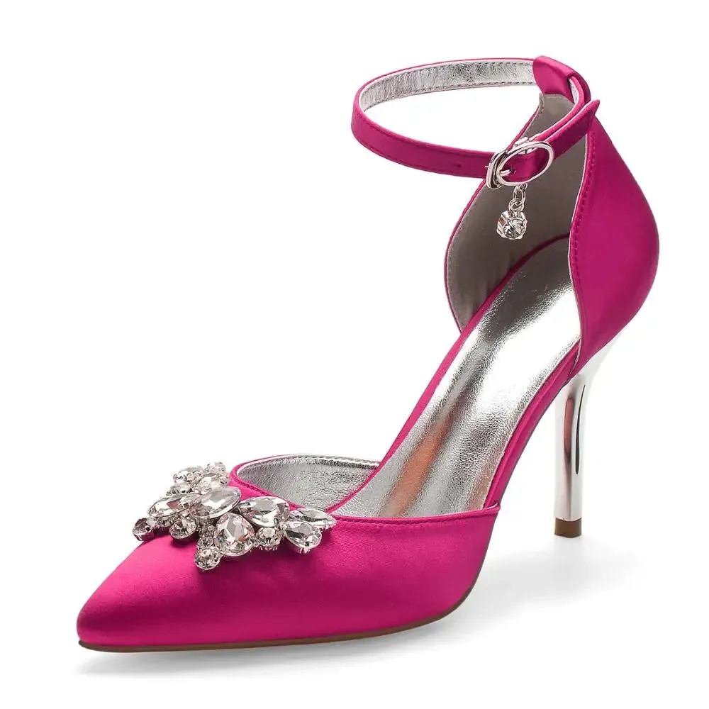 Funki Buys | Shoes | Women's Crystal Satin Wedding Stilettos