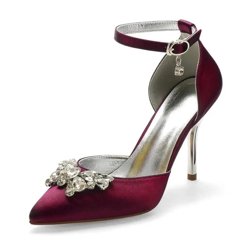 Funki Buys | Shoes | Women's Crystal Satin Wedding Stilettos