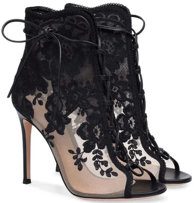 Funki Buys | Shoes | Women's Floral Lace Up Mesh Bridal Shoes