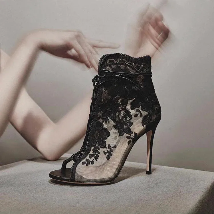 Funki Buys | Shoes | Women's Floral Lace Up Mesh Bridal Shoes