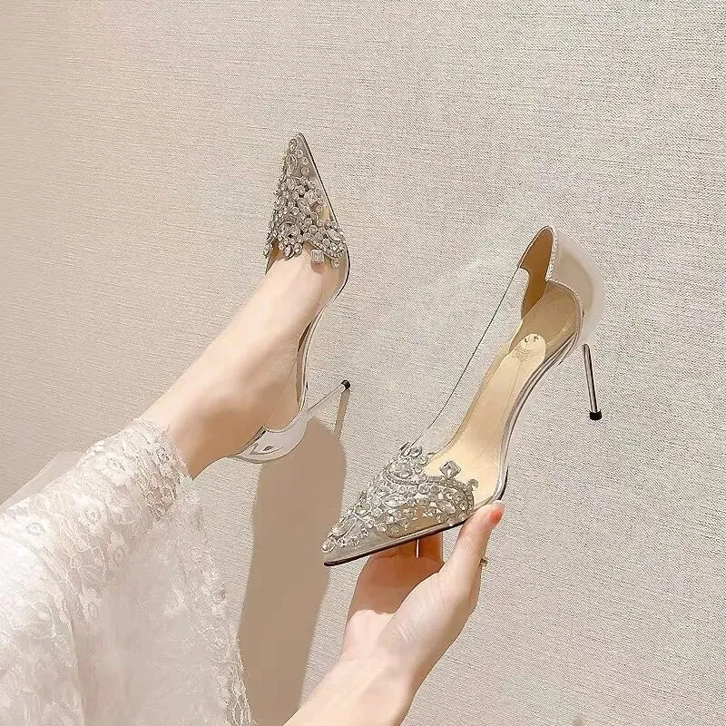 Funki Buys | Shoes | Women's Pointy Toe Clear Wedding Stiletto