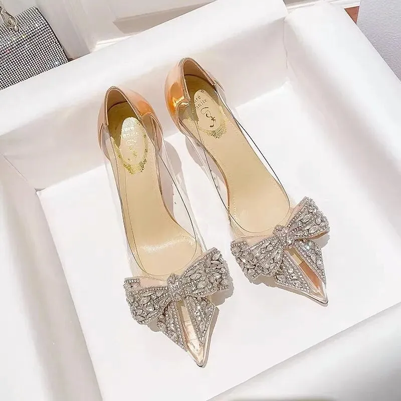 Funki Buys | Shoes | Women's Pointy Toe Clear Wedding Stiletto