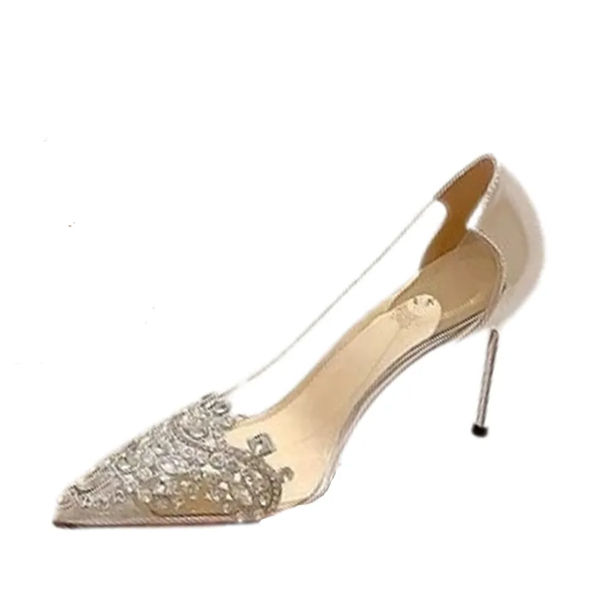 Funki Buys | Shoes | Women's Pointy Toe Clear Wedding Stiletto