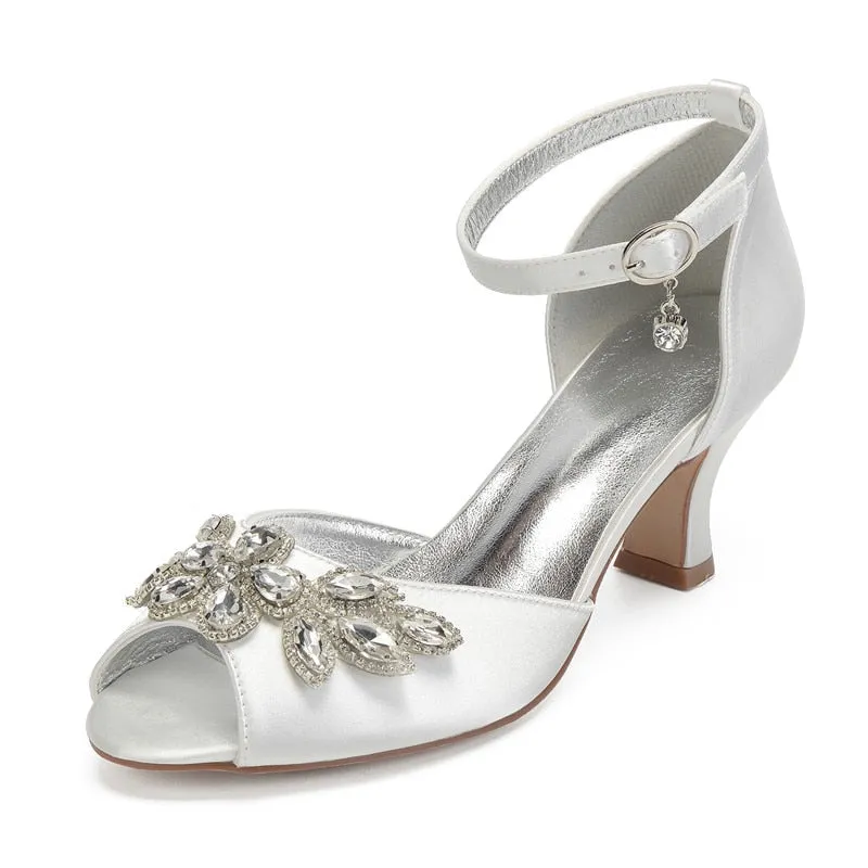 Funki Buys | Shoes | Women's Satin Crystal Wedding Sandals